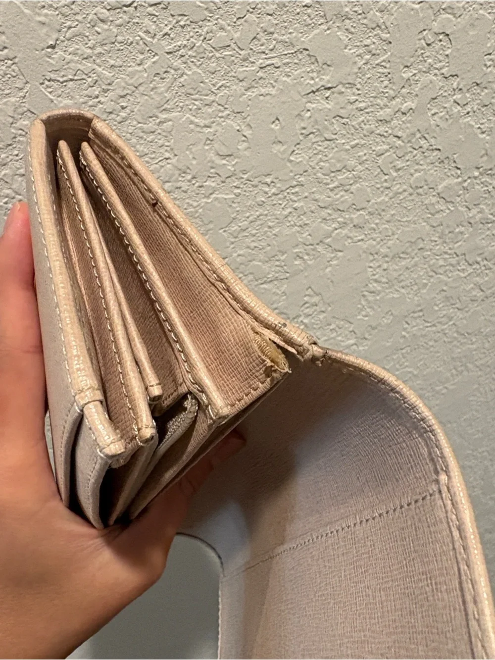 Furla Blush Biege Saffiano Leather Continental Wallet